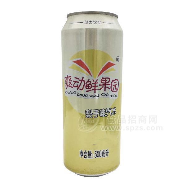·绿太饮品 爽动鲜果园 梨子味汽水 碳酸饮料 500ml 