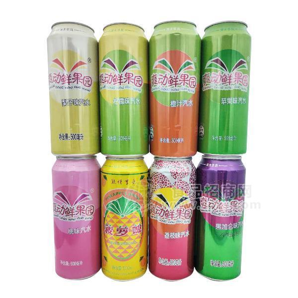 ·绿太饮品 爽动鲜果园 果味汽水 碳酸饮料 500ml 