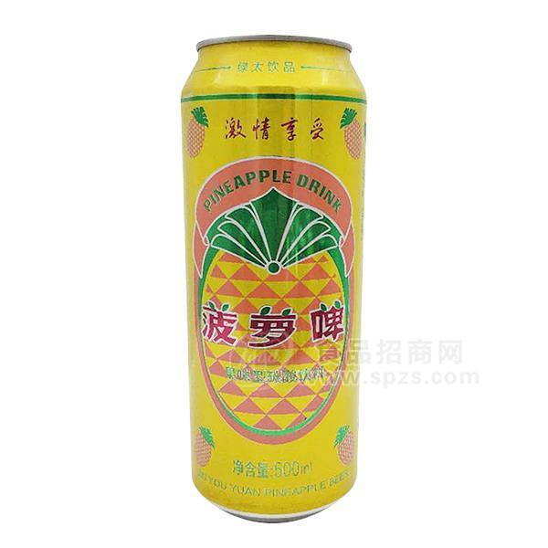 绿太饮品 菠萝啤 果味型碳酸饮料500ml