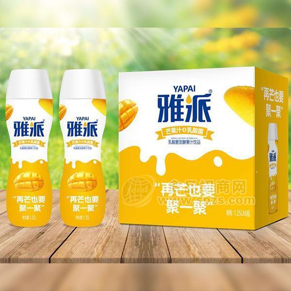 雅派 芒果汁+乳酸菌  乳酸菌發(fā)酵果汁飲品 乳飲料 1.25LX6瓶