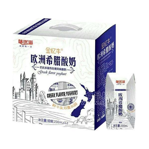 金忆牛 欧洲希腊酸奶 200mlx12盒