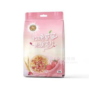 谷物源玫瑰草莓水果麦片 燕麦100g