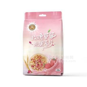 谷物源玫瑰草莓水果麥片 燕麥100g