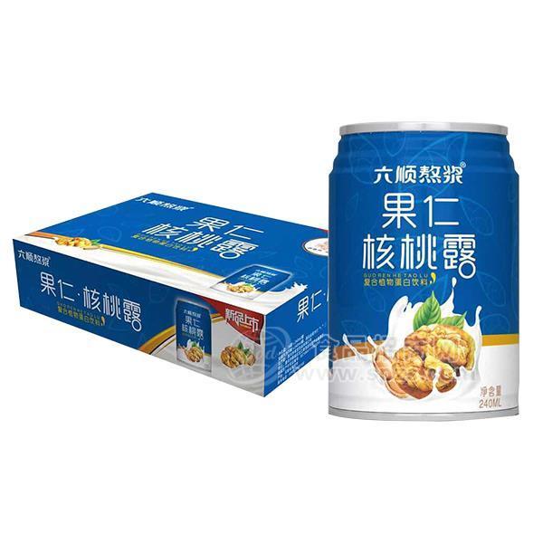 六順熬漿 果仁核桃露 復合植物蛋白飲料  240ml 1X16罐