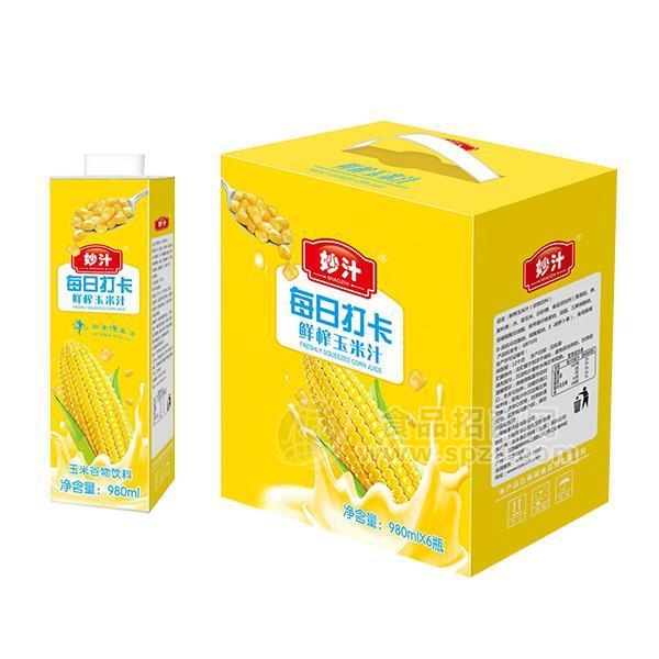 妙汁 鮮榨玉米汁 谷物飲料 980mlx6瓶