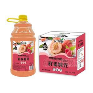 奇珍果葩 水蜜桃樹莓  鮮果時光復(fù)合果味飲品招商2.5Lx6瓶