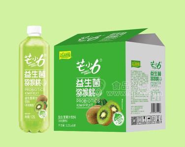 芒小六益生菌果汁獼猴桃味1.25L*6瓶招商