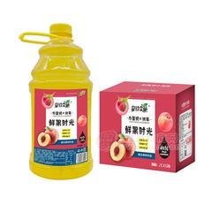 奇珍果葩水蜜桃树莓 鲜果时光复合果汁饮品 宴席果汁大桶装果汁招商2L