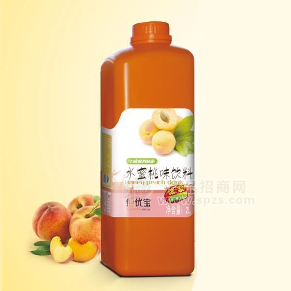 ·仙优宝水蜜桃味饮料 果汁饮料2L 