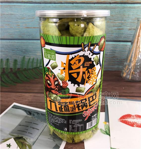 旭紫源休闲膨化食品 桶装锅巴 将爆九蔬气泡锅巴 牛肉味