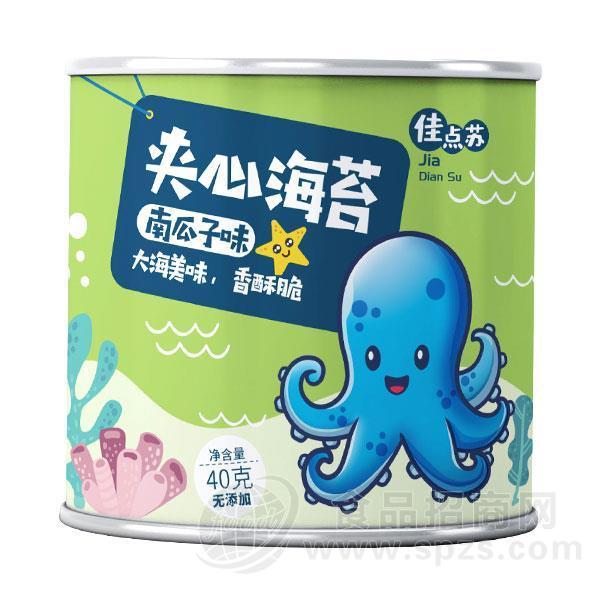 佳点苏 罐装夹心海苔 南瓜子味夹心海苔招商  休闲食品代理40g