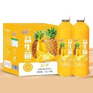 道源湖益生菌 菠萝发酵型复合果汁饮料1.5Lx6瓶菠萝汁厂家招商