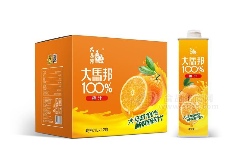大马邦100%1L方盒橙汁