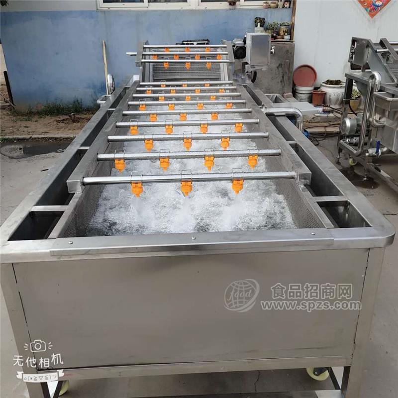 果蔬气泡清洗机 大型净菜加工流水线  商用食堂洗菜机