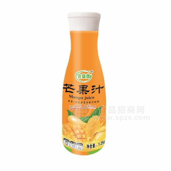 合益优 芒果汁 百香果芒果复合果汁饮料招商1.25L