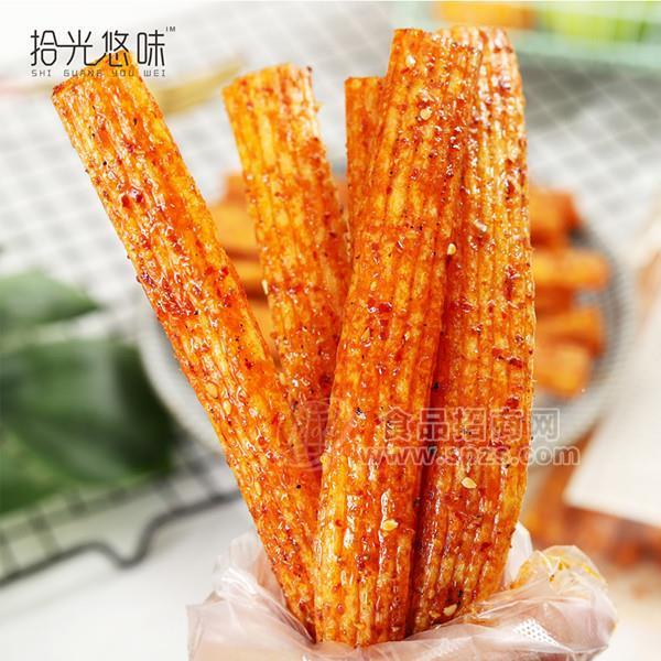 拾光悠味 新品辣棒 网红空桐棒 麻辣味 调味面制品 休闲零食 网红辣条招商125g