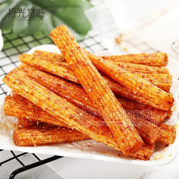 拾光悠味 新品辣条 网红空桐棒 麻辣味 调味面制品 休闲零食 网红辣条招商125g