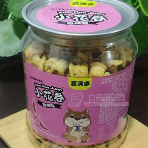 喜满多香辣味小花卷 膨化食品 休闲零食罐装蔬菜卷