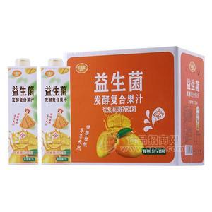 千喜多 益生菌發(fā)酵符合果汁 芒果汁招商 果汁飲料代理1Lx8瓶