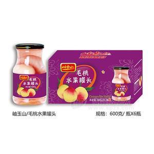 岫玉山 毛桃水果罐头 毛桃罐头招商 罐头食品代理 玻璃瓶装罐头600gx6瓶
