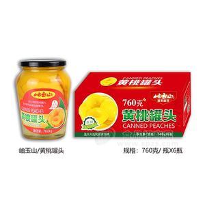 岫玉山  越來(lái)越好 黃桃罐頭 玻璃瓶裝罐頭食品 水果罐頭招商760gx6瓶