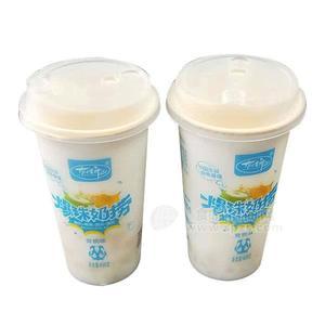 有情郎黄桃味爆珠奶捞 酸奶椰果西米黄桃风味饮料450g