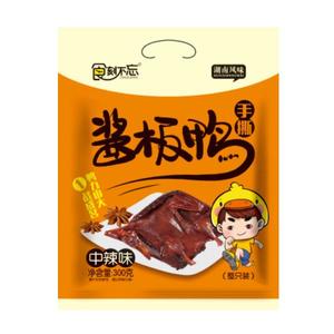 食刻不忘  中辣味手撕酱板鸭 即食食品 休闲食品 300g