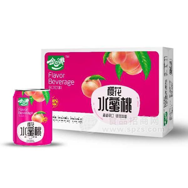 金世寶櫻花水蜜桃風味飲料240mlx24盒