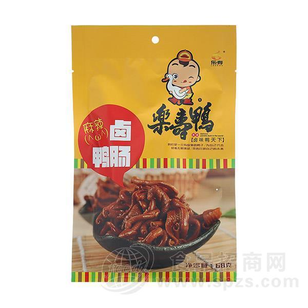 ·乐寿食品 麻辣味卤鸭肠 真空袋装 乐寿鸭 卤鸭肠招商 休闲食品代理68g 