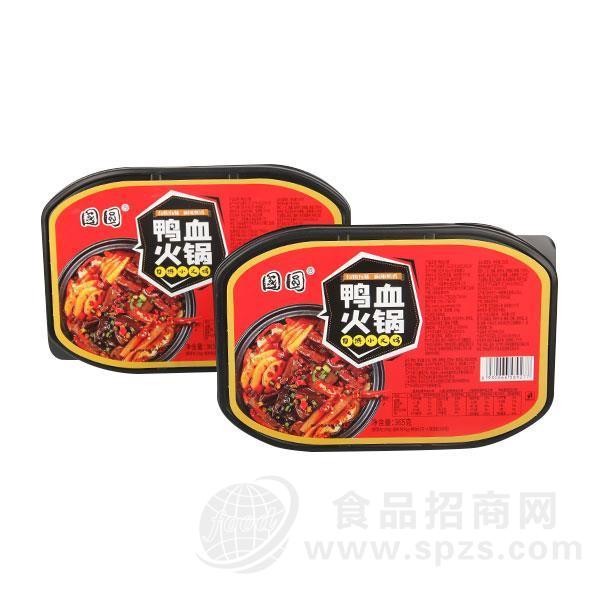 国圆自热鸭血火锅方便食品365g