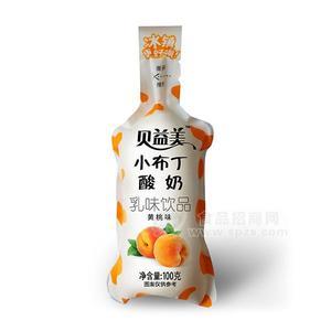 貝益美黃桃味小布丁酸奶 乳味飲品 兒童飲料100克