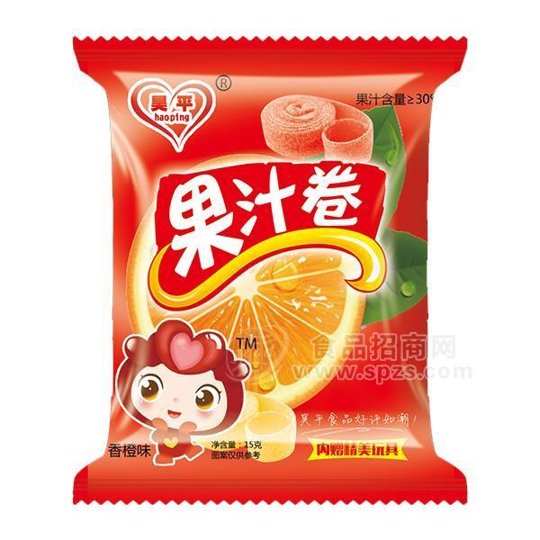 昊平 香橙味果汁卷  休闲食品  小零食 15g