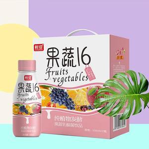 鮮綻果蔬16純植物發(fā)酵果蔬乳酸菌飲品禮盒裝乳飲料招商338ml×12瓶