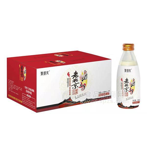 整箱装豆奶旋盖原味豆奶聚朋友老北京石磨豆奶招商豆制品饮料代理238mlx20瓶