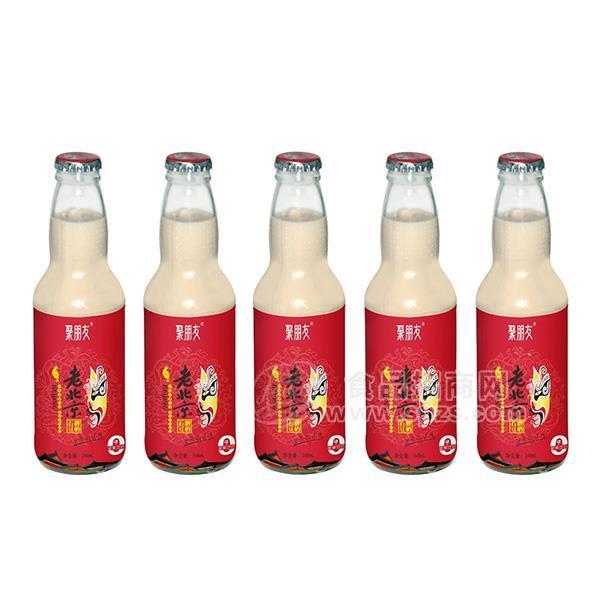聚朋友石磨豆奶坚果豆奶招商玻璃瓶装豆制品饮料代理厂家直销248ml