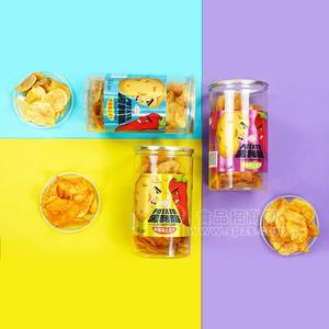 源客哆椒盐味麻辣味番茄味土豆片休闲食品招商桶装120g