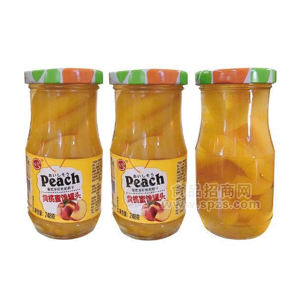 ·桂钦 黄桃蜜饯罐头  休闲食品 248g 