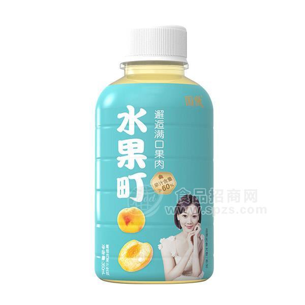 ·国傲  水果町   黄桃肉 果汁饮料 360ml 