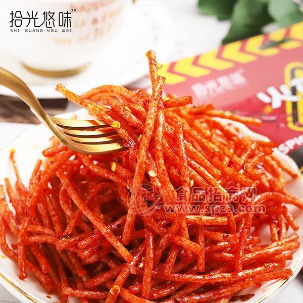 袋装辣条丝拾光悠味新品脾气丝招商休闲零食调味面制品批发118g