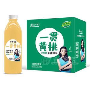 魯佰一貫黃桃冷榨黃桃復合果汁飲料招商1.5Lx6瓶