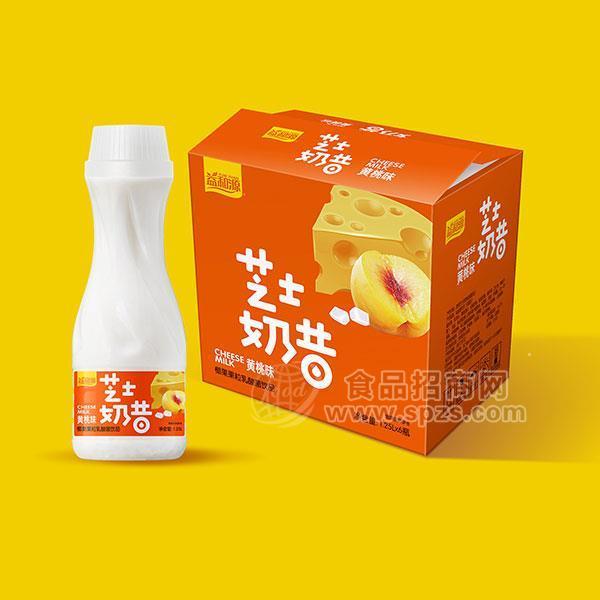 益和源黃桃味芝士奶昔乳酸菌飲品乳飲料1.25LX6瓶