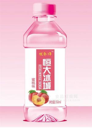 優(yōu)樂(lè)洋恒大冰城蜜桃味蘇打果味飲料350毫升