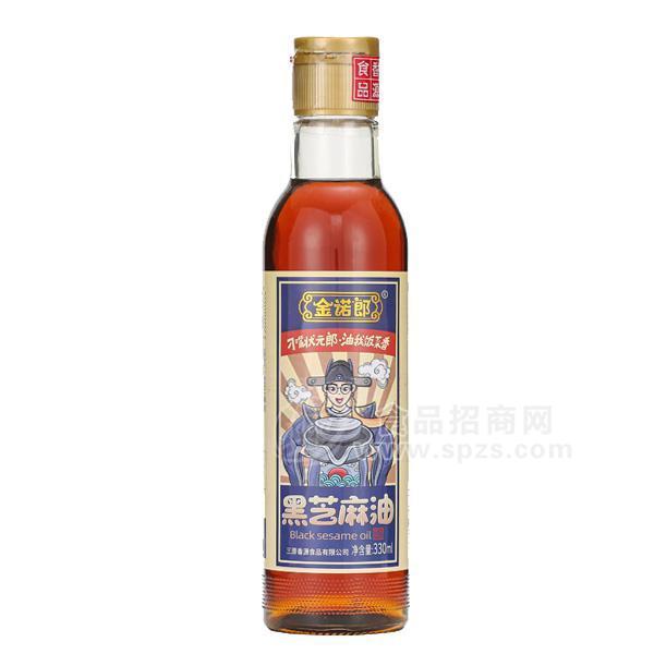 ·金诺郎黑芝麻油调味品香油调味油330ml 