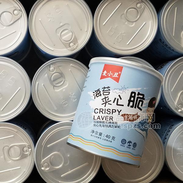 ·芝麻味海苔夹心脆麦小丑休闲零食海苔代理40g 