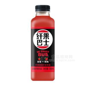 纖果巴士草莓＋楊梅纖果膳食纖維飲品招商果汁飲料代理380ml