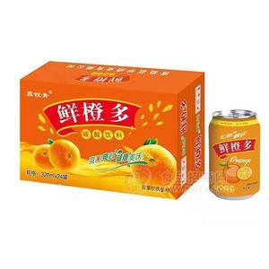 鑫銳青鮮橙多碳酸飲料招商汽水320mlx24罐