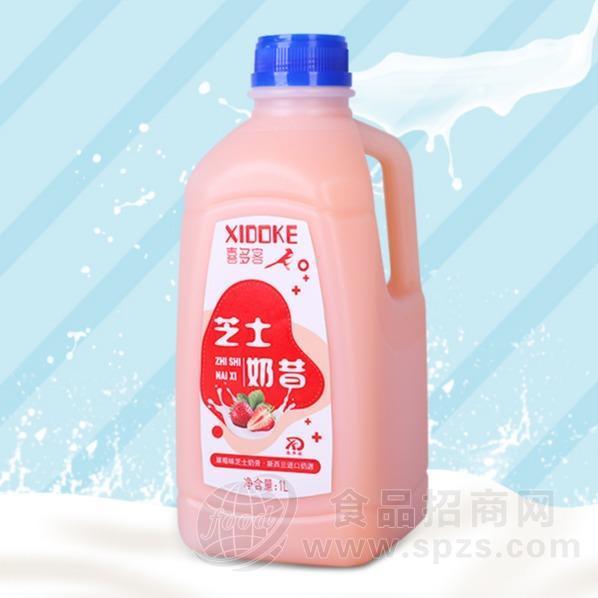 喜多客 草莓味芝士奶昔  乳饮料 1L
