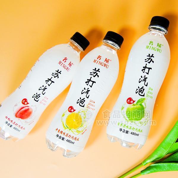 ·名屋果味无糖苏打气泡水瓶装招商480ml 