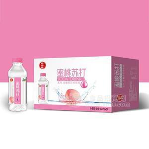 姬掌柜蜜桃味蘇打水招商果味蘇打飲料代理350mlx24瓶