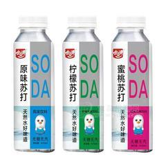 金世寳苏打水饮料原味苏打柠檬苏打蜜桃苏打风味饮料410ml